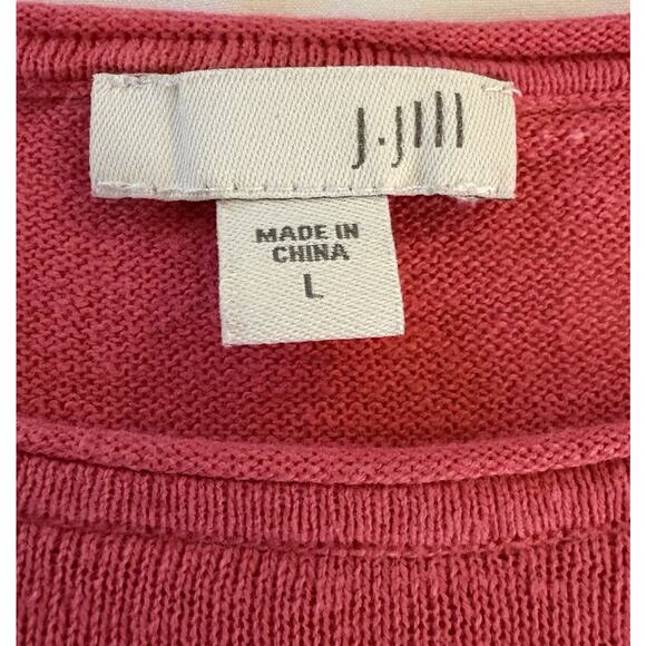 J. Jill Pink 3/4 Sleeve Linen Blend Round Neck Shirt Size Large - Picture 8 of 13